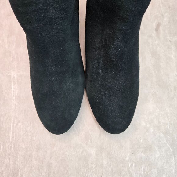 Vionic Ankle Wedge Booties Sz 7 Black Suede Minimalist Arch Support Comfort Boot - Picture 9 of 11